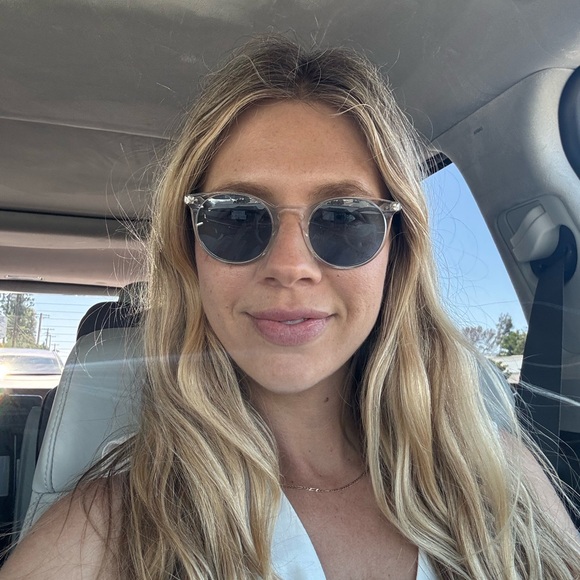 Clear Frame Oliver Peoples sunglasses with Blue Lenses - Picture 3 of 3